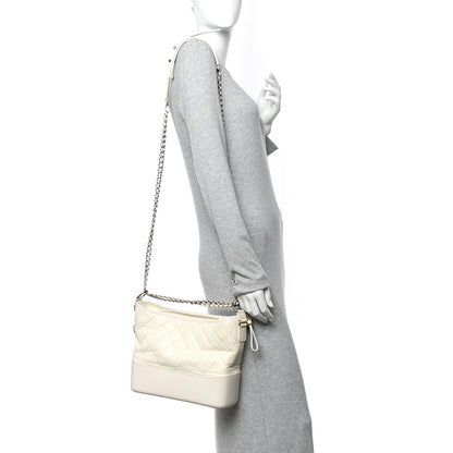 Chanel Aged Calfskin Quilted Medium Gabrielle Hobo White 2 of 11