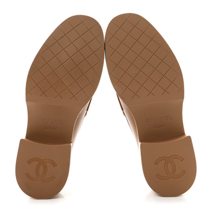 Chanel Calfskin CC Platform Loafers 38 Beige 6 of 9