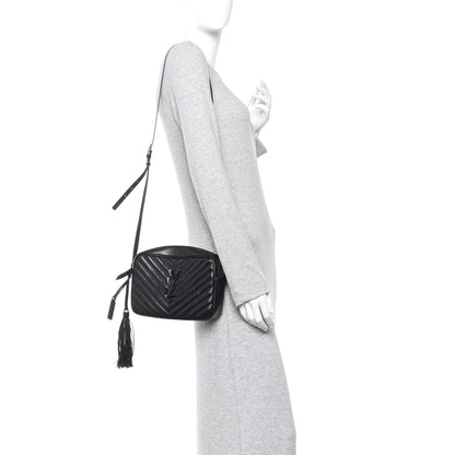 Saint Laurent Calfskin Matelasse Monogram Monochrome Lou Camera Bag Black 2 of 11