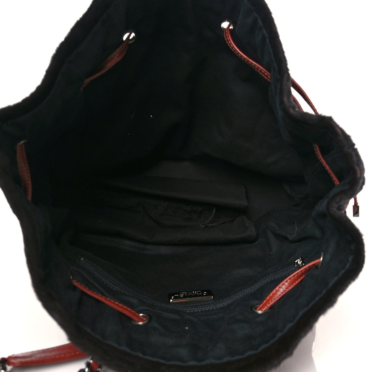 Aged Calfskin Pony Hair Quilted Miss Pony Drawstring Tote Brown