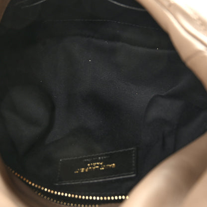 Saint Laurent Lambskin Quilted Toy Loulou Puffer Monogram Chain Satchel Dark Beige 5 of 10