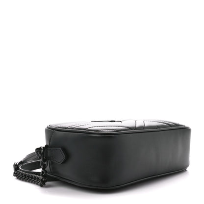 Gucci Calfskin Matelasse Monochrome Small GG Marmont Chain Shoulder Bag Black 4 of 12