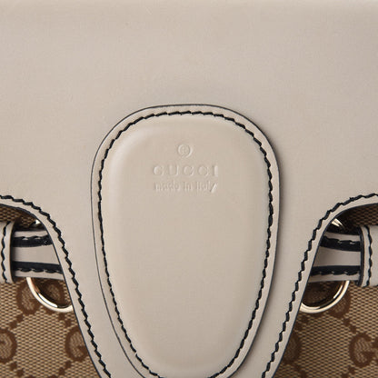 Gucci Monogram Margaux Calfskin Medium Emily Chain Shoulder Bag Beige Ebony Mystic White 8 of 9
