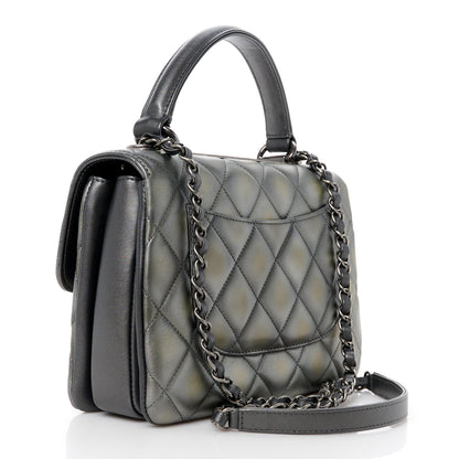 Chanel Metallic Faded Calfskin Quilted Small Trendy CC Dual Handle Flap Bag Silver Gold 3 of 14