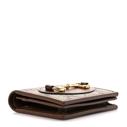 Gucci GG Supreme Monogram Horsebit 1955 Card Case Wallet Beige Ebony Brown Sugar 4 of 12