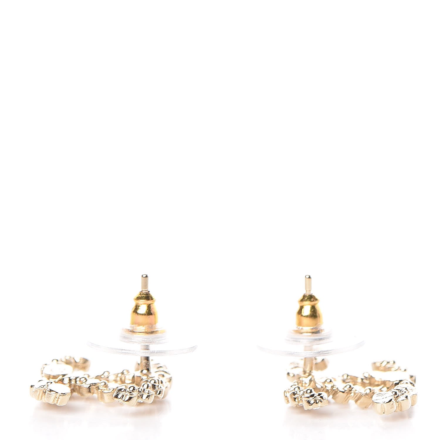 Chanel Crystal CC Earrings Gold 3 of 5