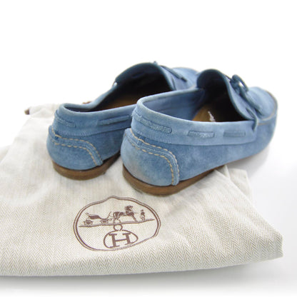 Hermes Suede Amico Loafers 40 Bleu Thalassa 3 of 6
