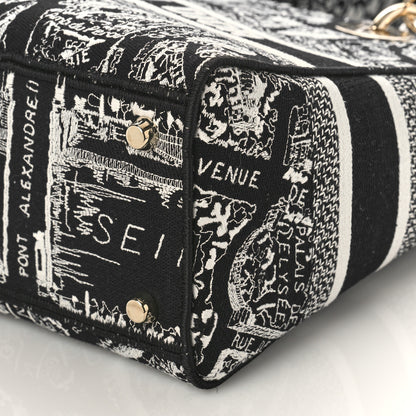 Christian Dior Canvas Embroidered Medium Plan de Paris Lady D-Lite Black White 8 of 8