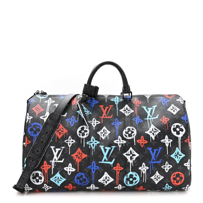 Louis Vuitton Monogram Eclipse LV Graffiti Keepall Bandouliere 50 Multicolor 1 of 8