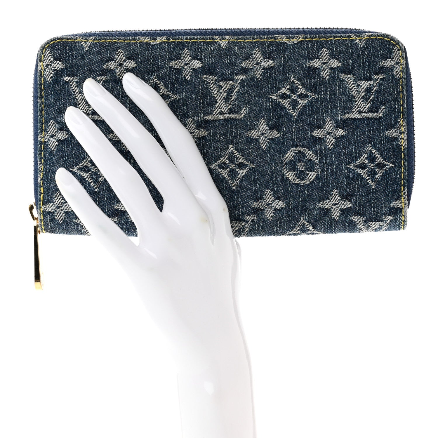 Louis Vuitton Monogram Denim Zippy Wallet Blue 2 of 7