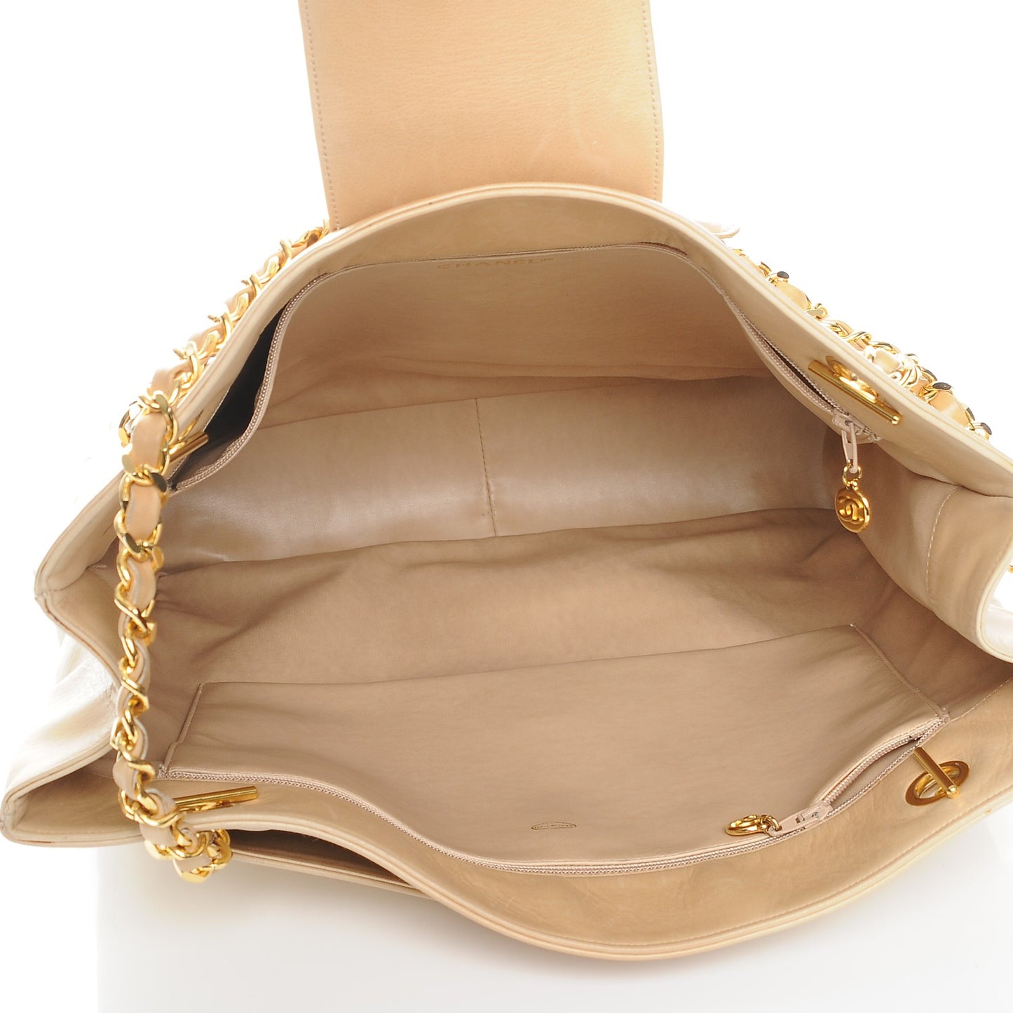 Lambskin Quilted Tote Beige