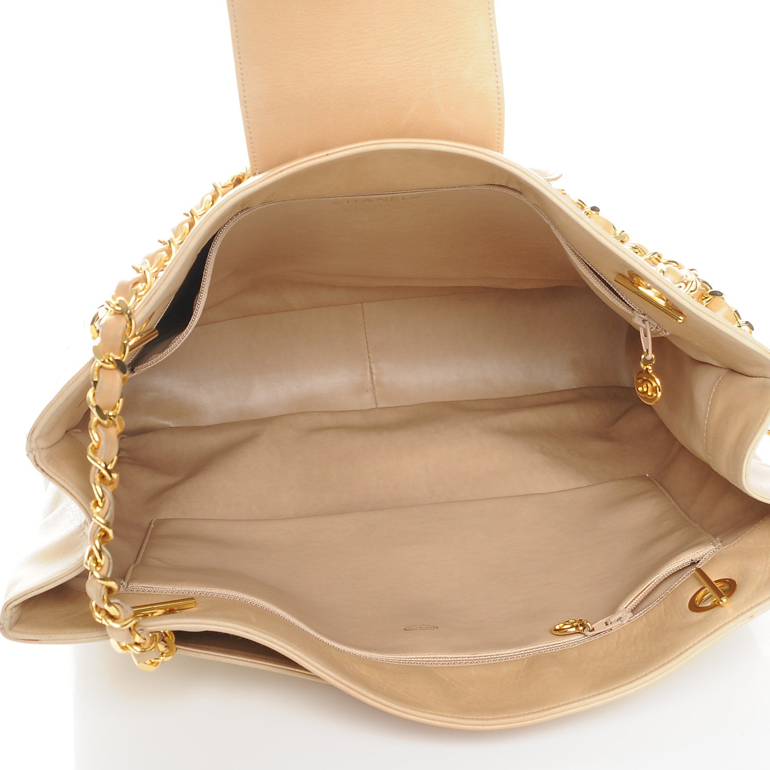 Chanel Lambskin Quilted Tote Beige 5 of 12