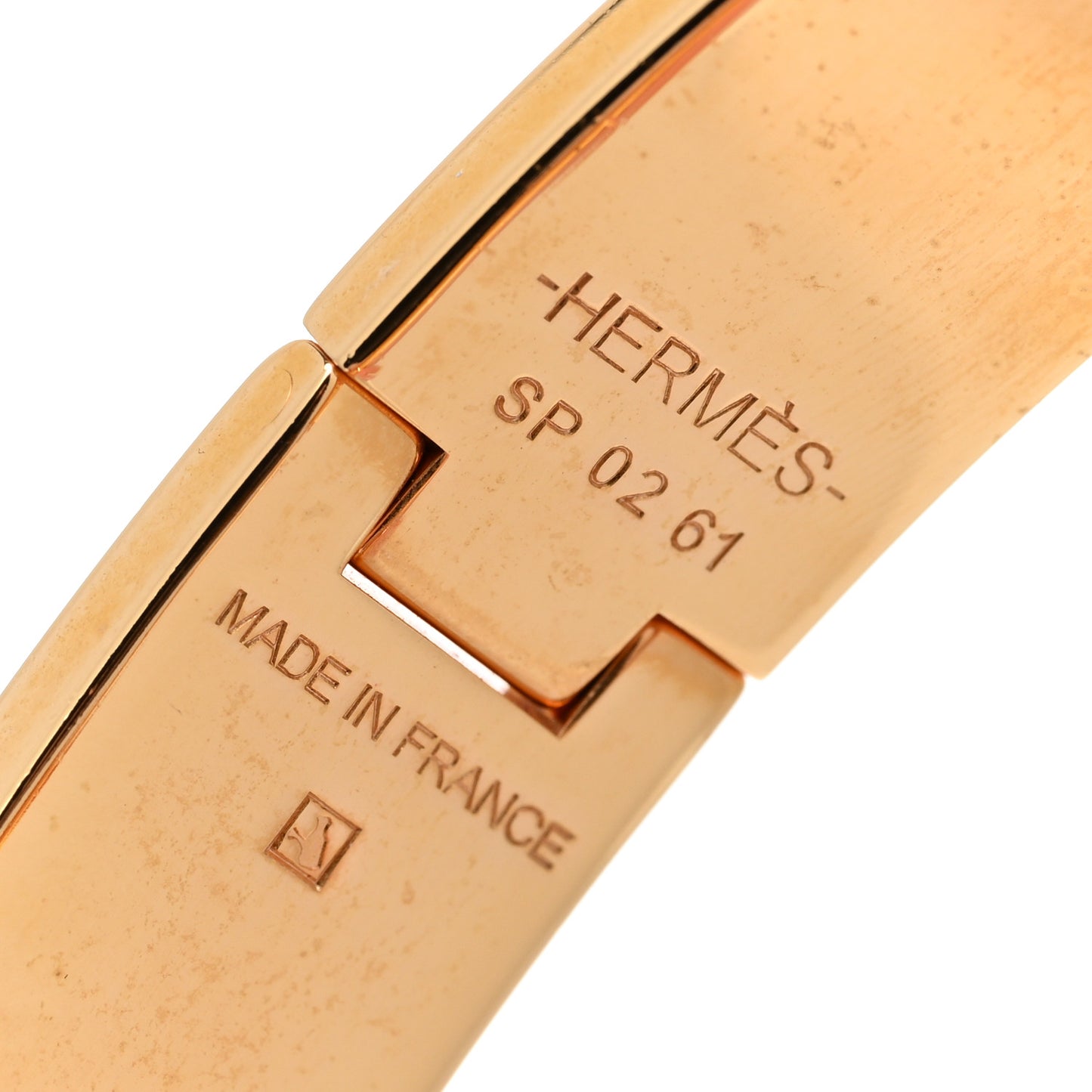 Enamel Narrow Clic Clac H Bracelet GM Marron Glace