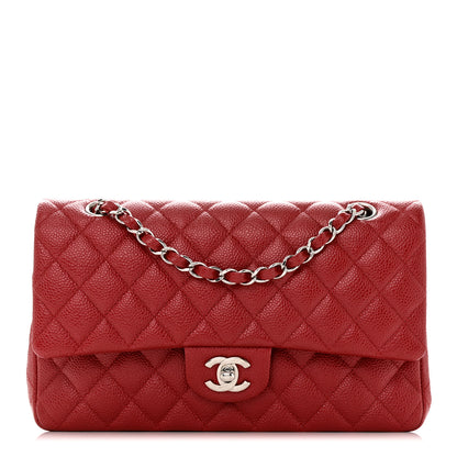 Chanel Caviar Quilted Medium Double Flap Dark Red 1 of 12