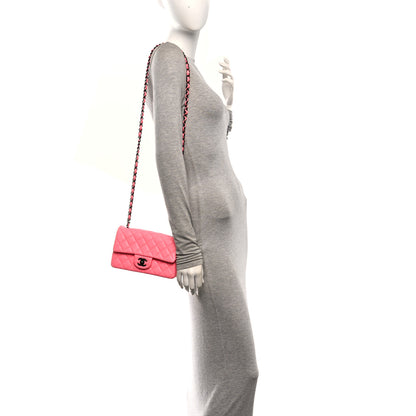Chanel Lambskin Quilted Mini Rectangular Flap Coral Pink 2 of 10