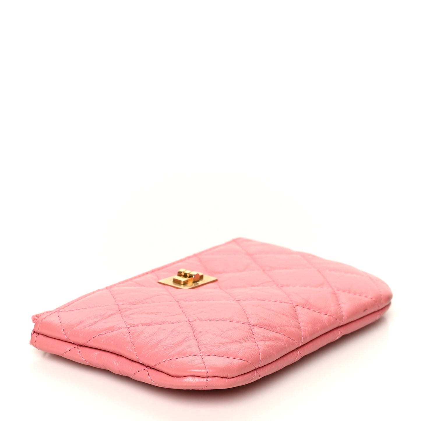 Aged Calfskin Quilted Small Reissue Cosmetic Case Pink