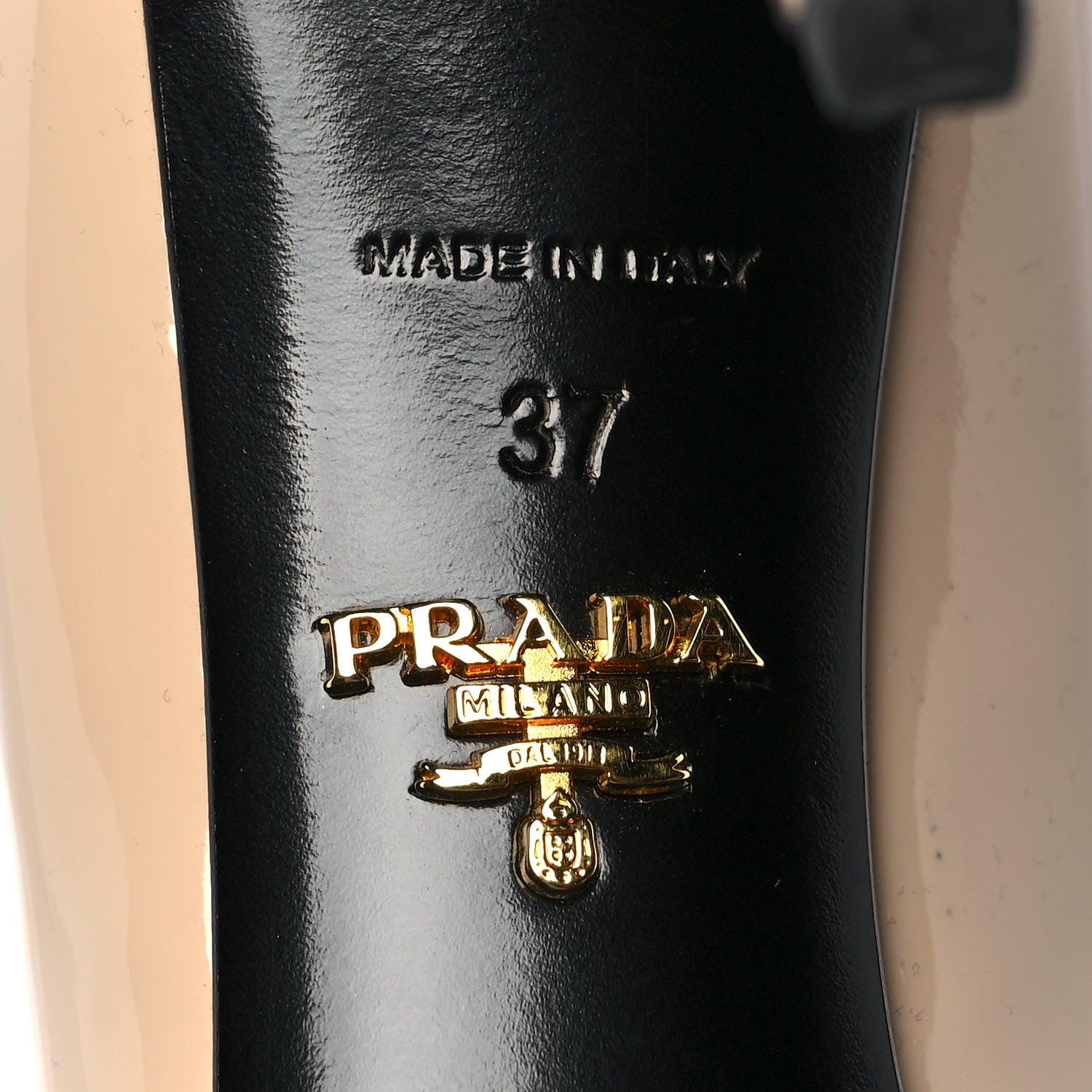 Prada Vernice Logo Pumps 37 Beige 6 of 8