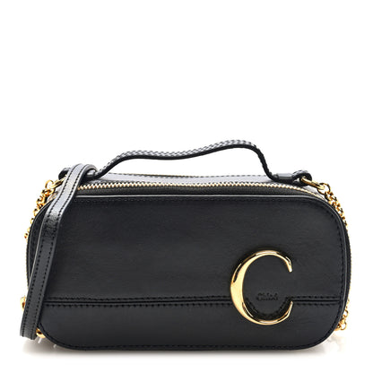 Chloe Shiny Calfskin Mini Vanity C Bag Black 1 of 10