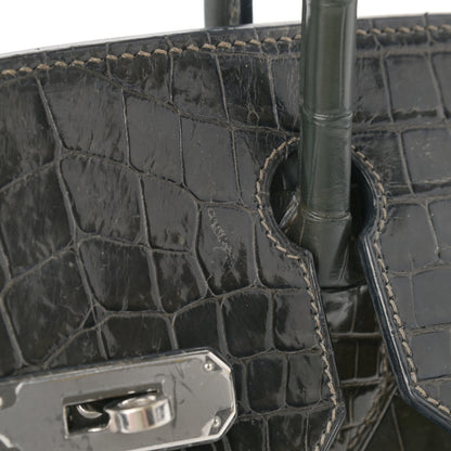 Hermes Shiny Niloticus Crocodile Birkin 30 Graphite 12 of 18