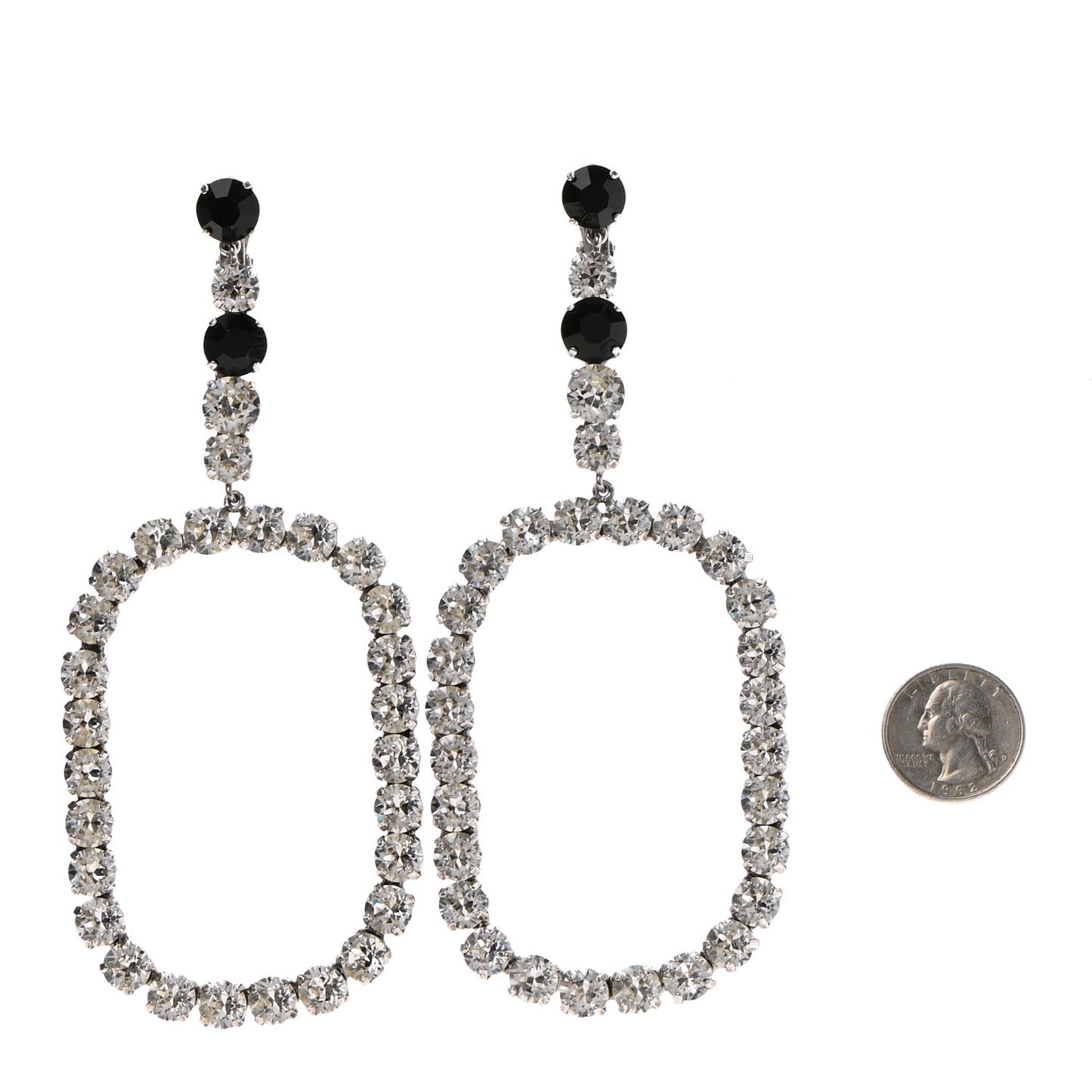 Crystal Smoking Drop Earrings Silver