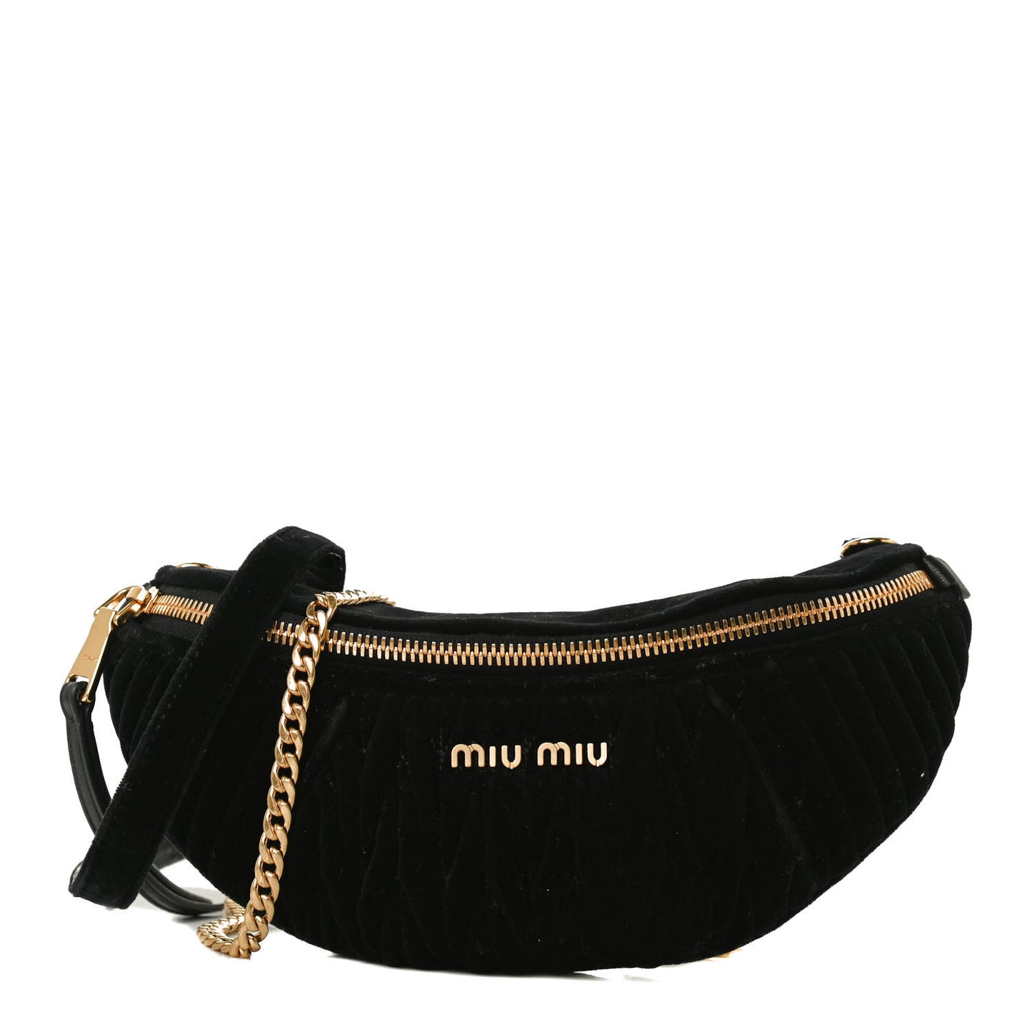 Velvet Matelasse Belt Bag Black