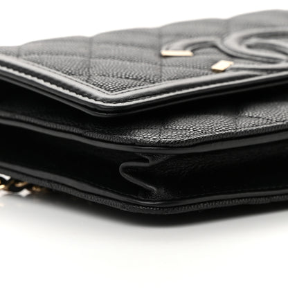 Chanel Caviar Quilted CC Filigree Wallet On Chain WOC Black 10 of 13