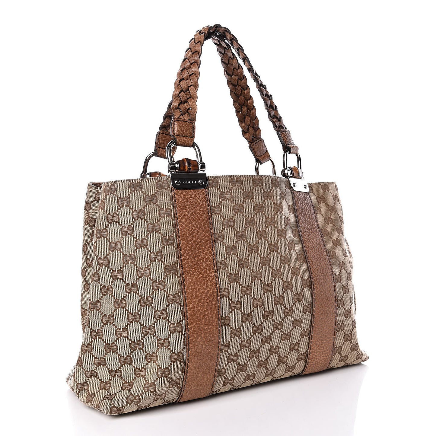 Monogram Medium Bamboo Bar Tote Brown
