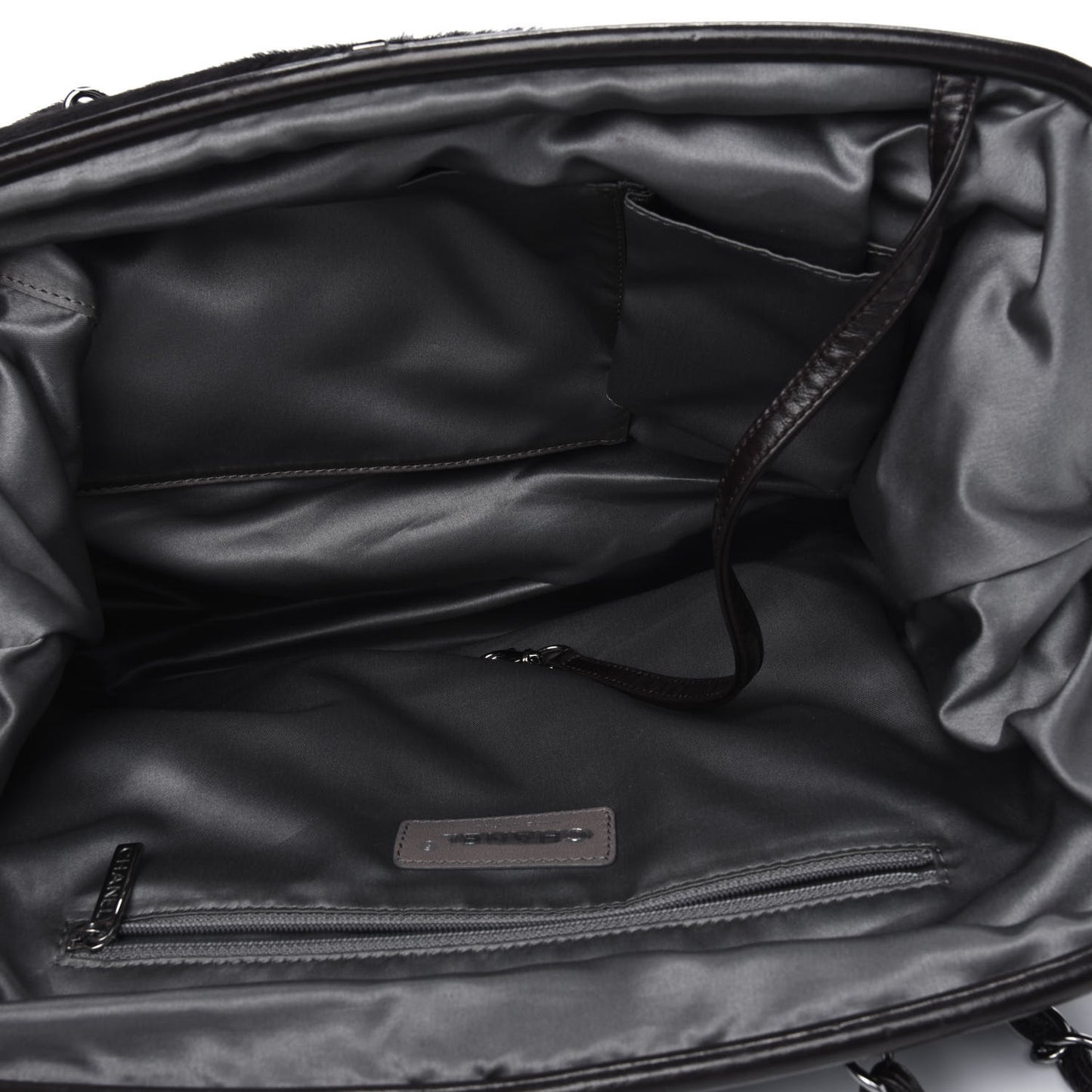 Pony Hair Sharpei Frame Tote Dark Brown