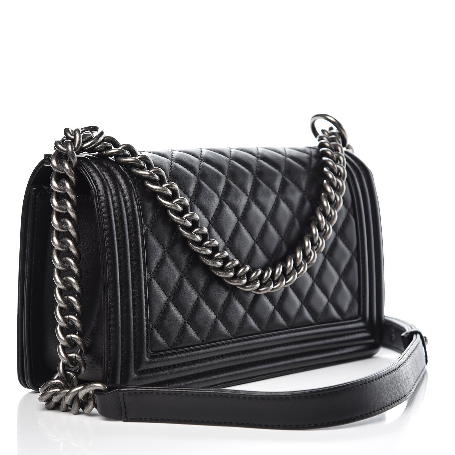Chanel Lambskin Quilted Medium Boy Flap Black 3 of 10