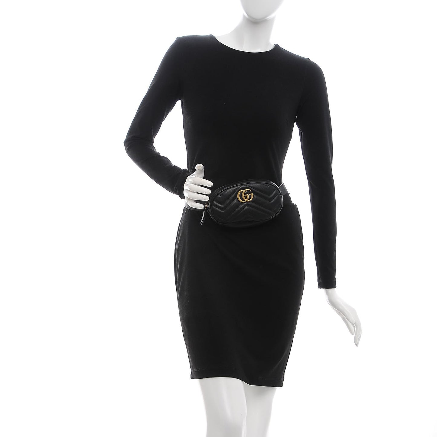 Calfskin Matelasse GG Marmont Belt Bag 105 42 Black