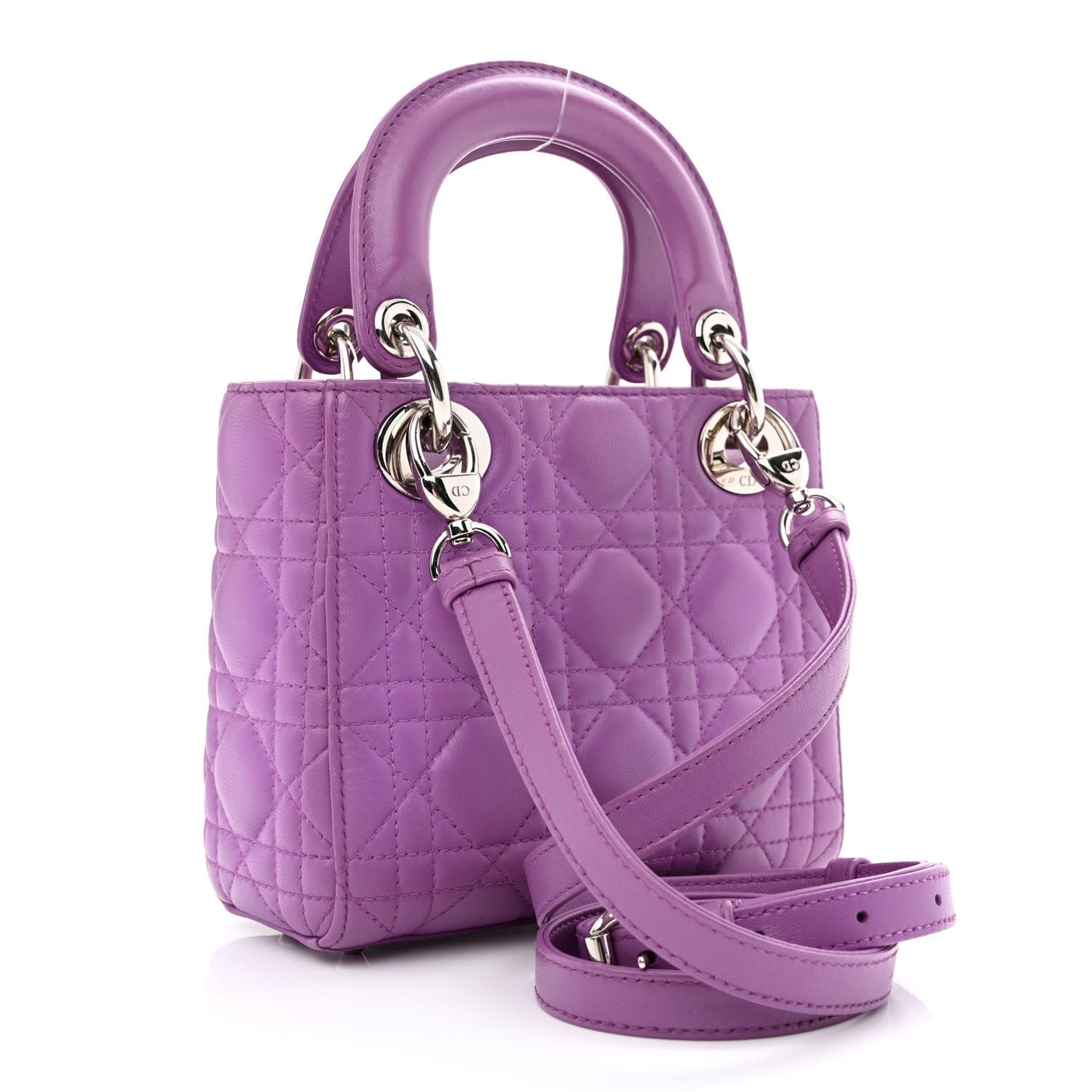 Lambskin Cannage Mini Lady Dior Purple