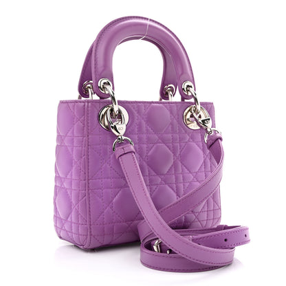 Christian Dior Lambskin Cannage Mini Lady Dior Purple 3 of 12