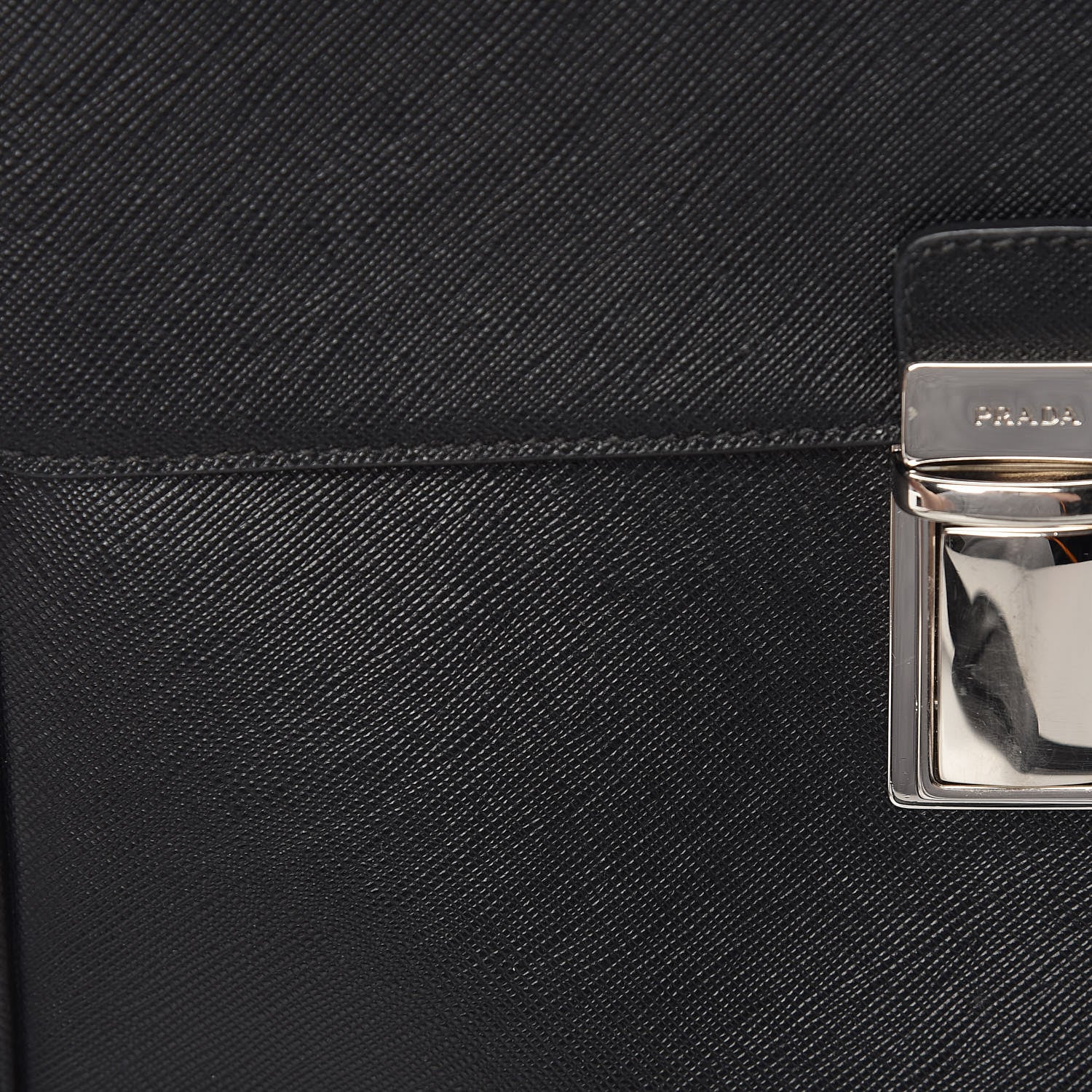 Prada Saffiano Messenger Satchel Black 9 of 15