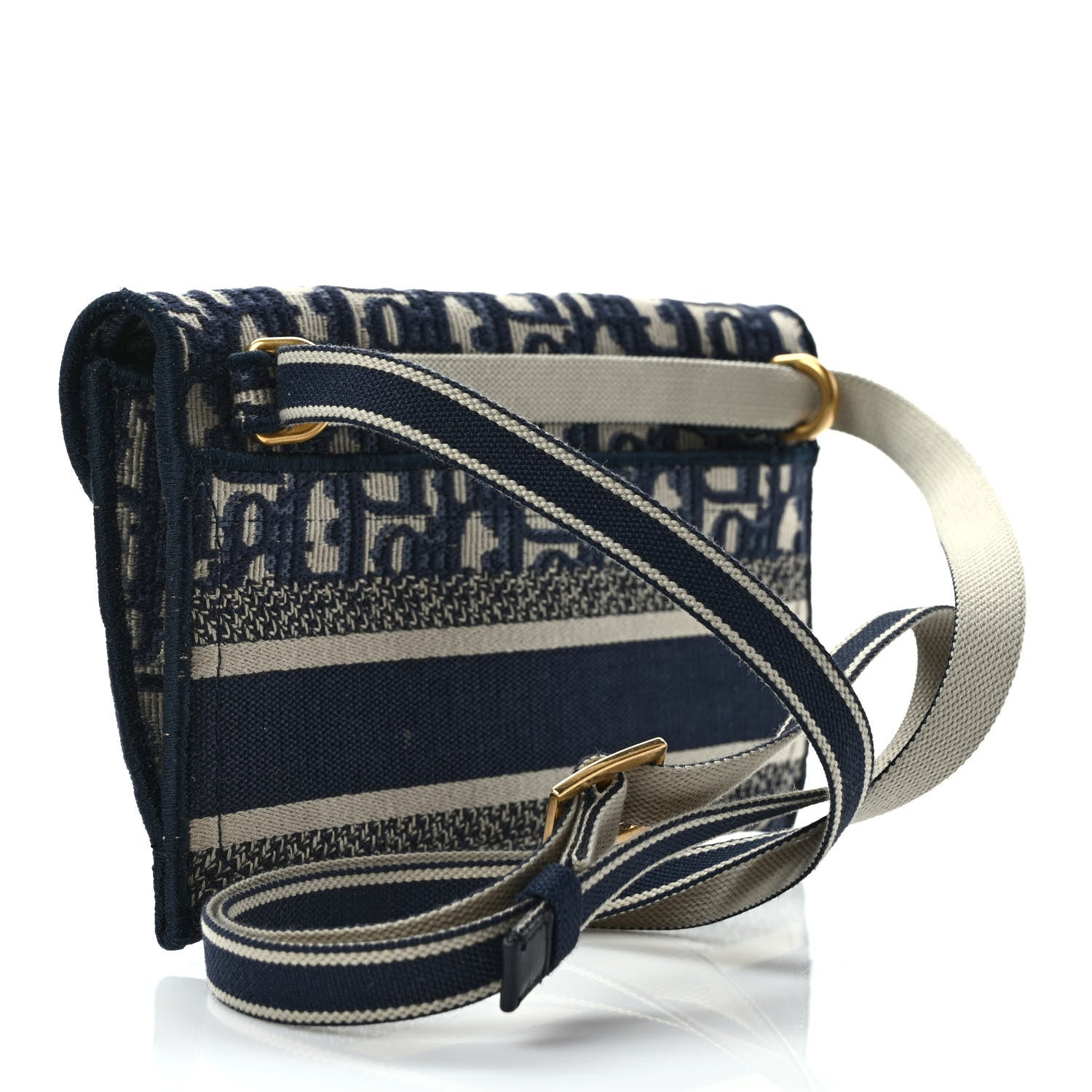 Christian Dior Oblique Slim Saddle Pouch Blue 3 of 11