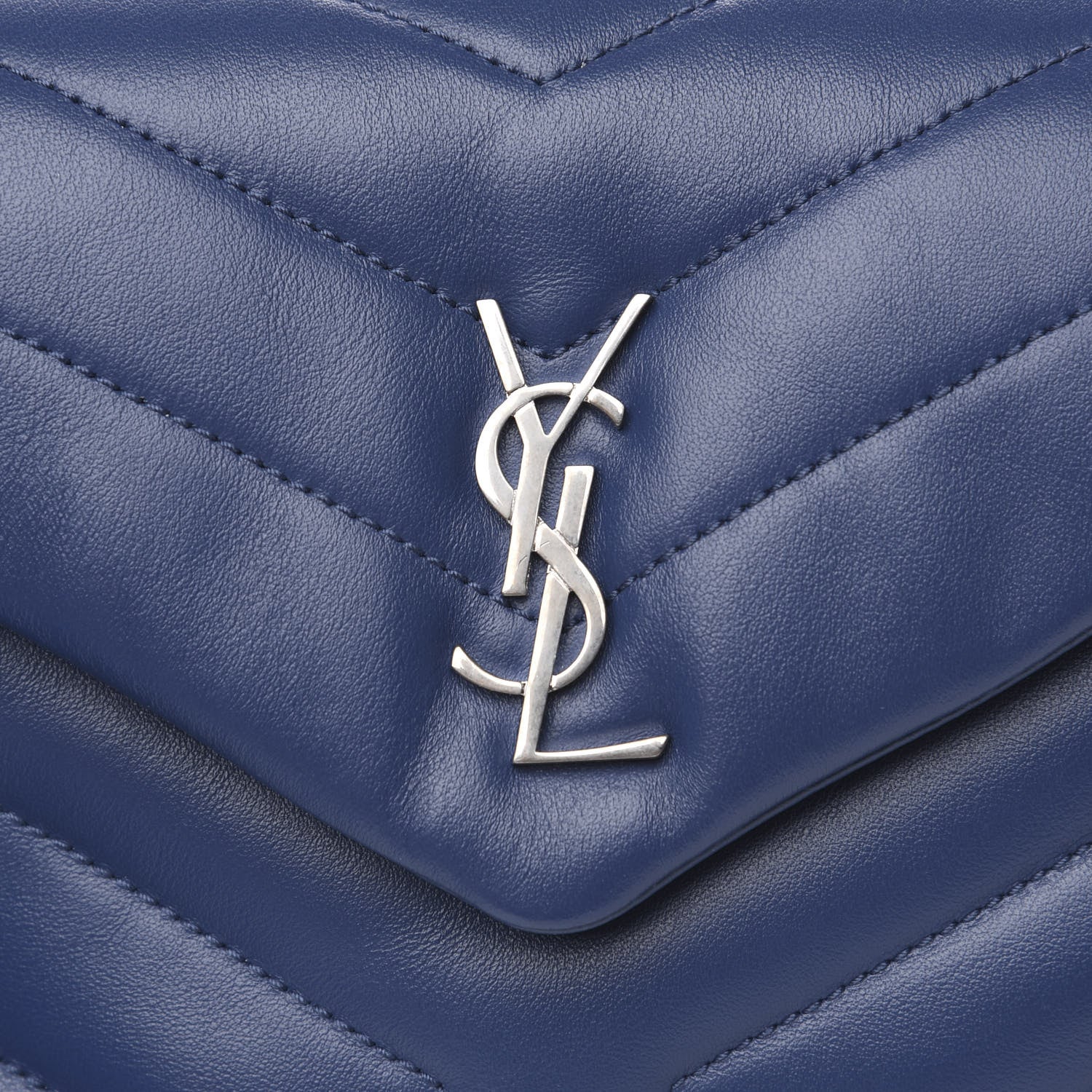 Saint Laurent Calfskin Y Quilted Monogram Toy Loulou Chain Satchel Denim 10 of 10