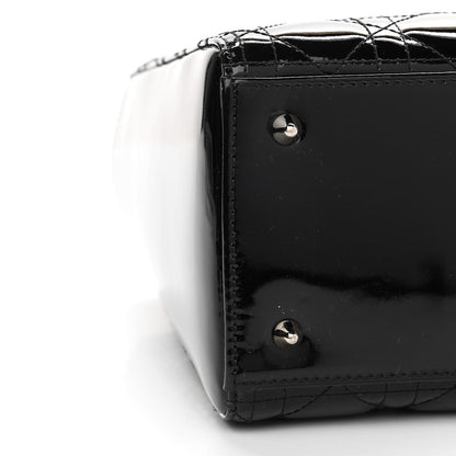 Christian Dior Patent Cannage Medium Lady Dior Black 9 of 12