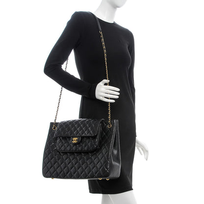 Chanel Caviar Quilted Flap Tote Black 2 of 8