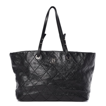 Chanel Glazed Calfskin Large On The Road Tote Black 1 of 10
