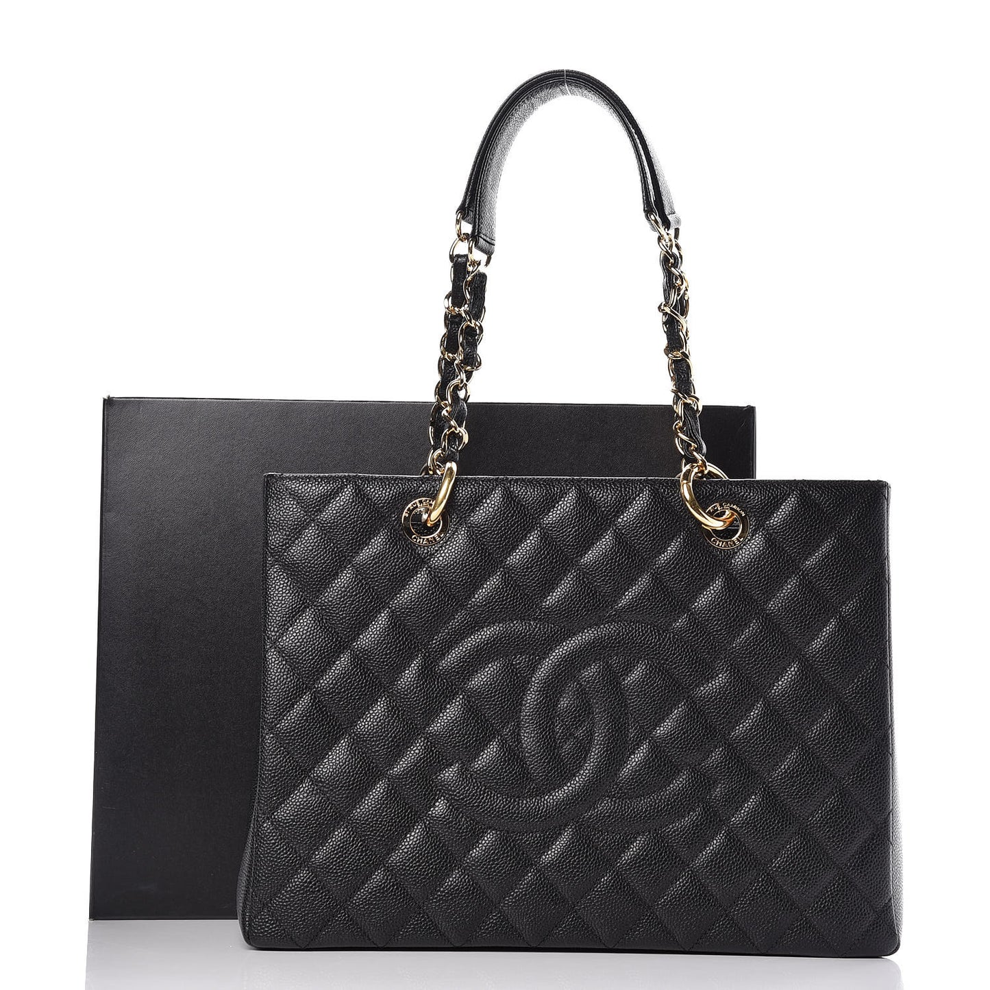 Caviar Quilted Grand Shopping Tote GST Black