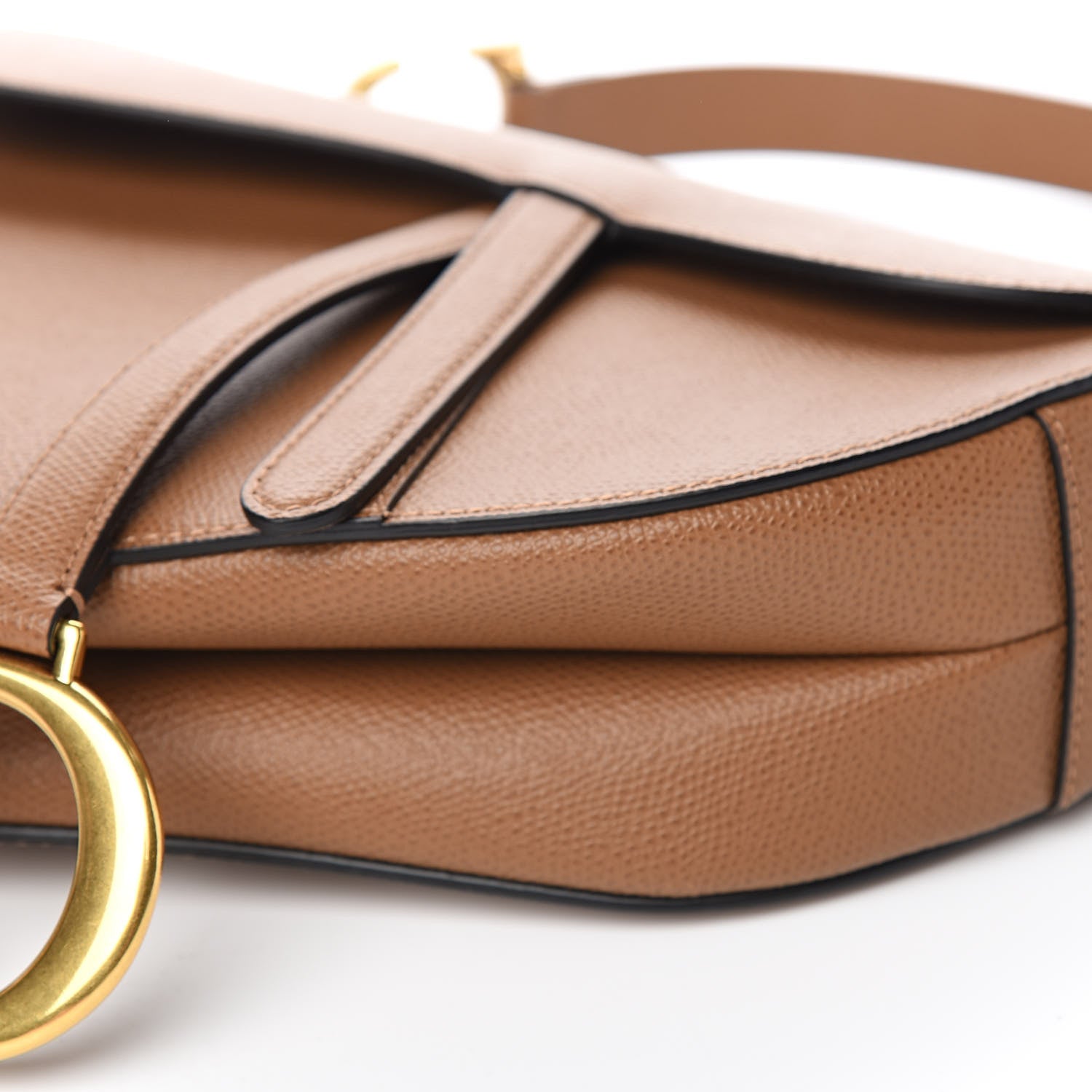 Christian Dior Grained Calfskin Saddle Bag Camello 9 of 11