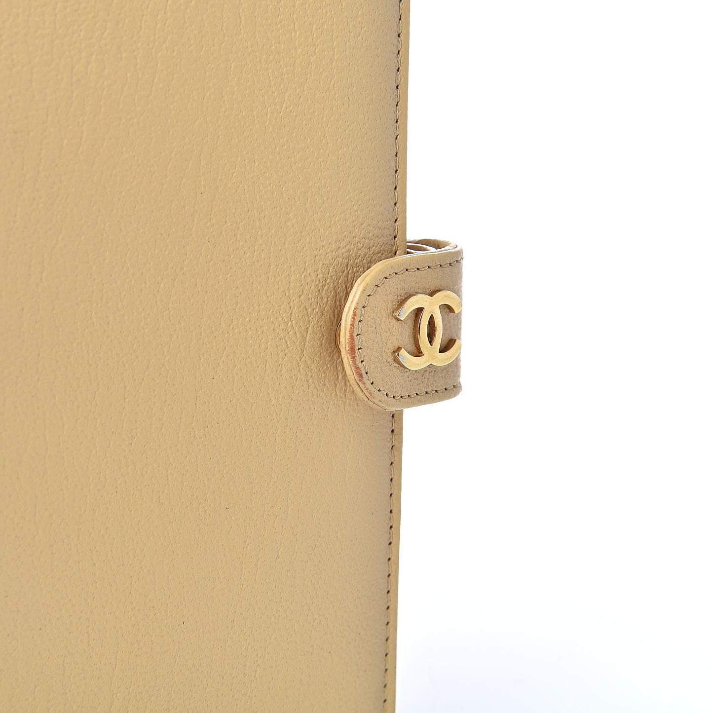 Goatskin Small Ring Agenda Planner Beige