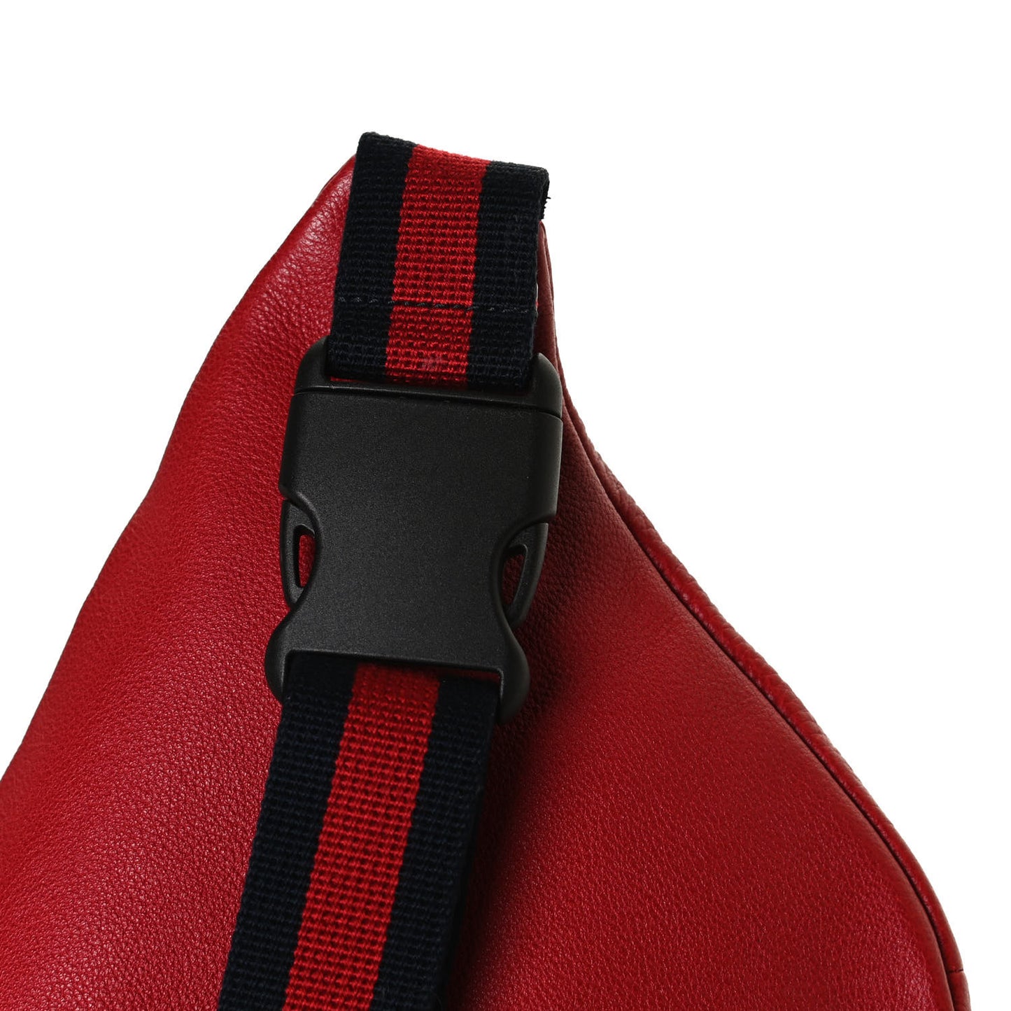 Grained Calfskin Logo Belt Bag Hibiscus Red