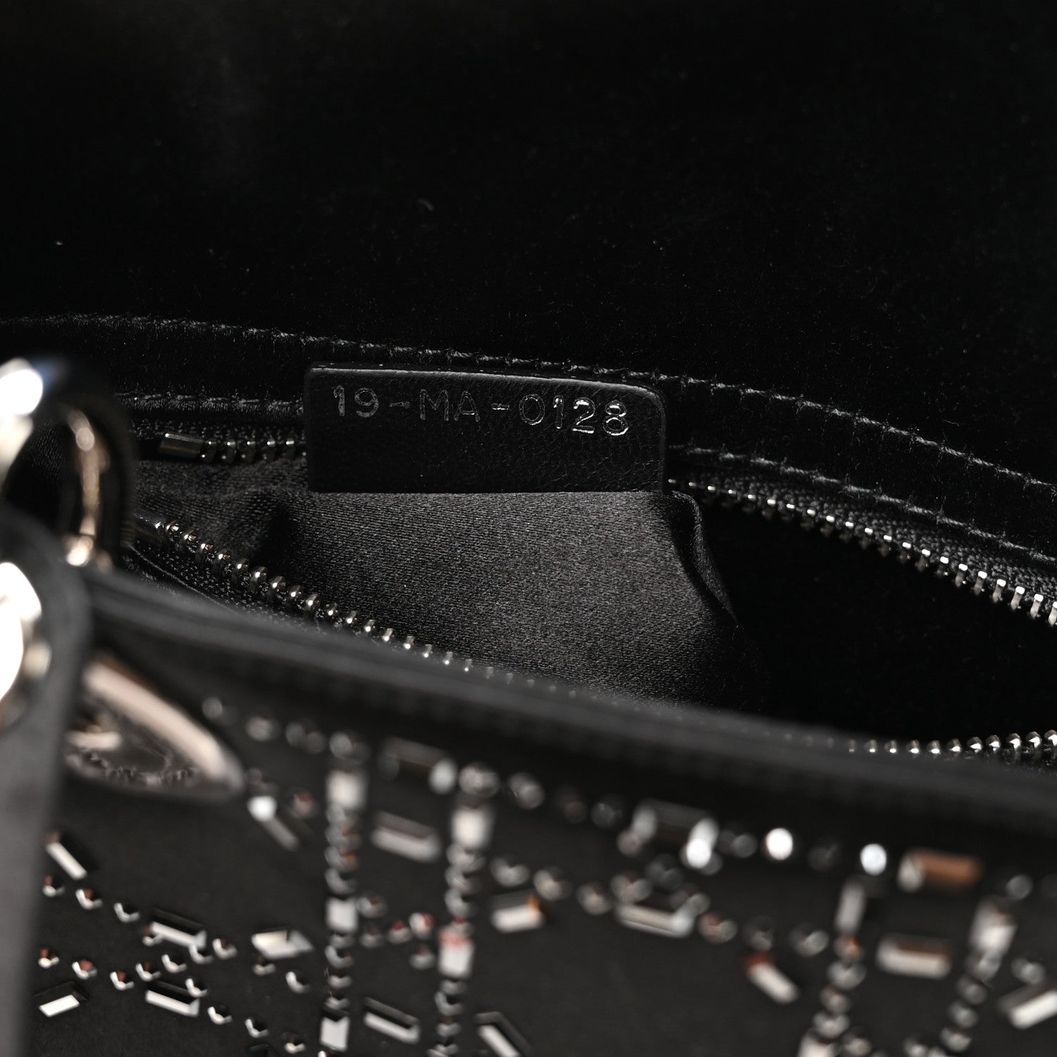 Christian Dior Satin Crystal Cannage Mini Lady Dior Black 7 of 11