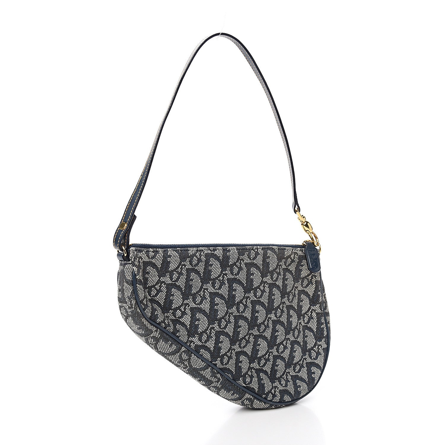 Christian Dior Monogram Mini Saddle Pochette Navy 2 of 9