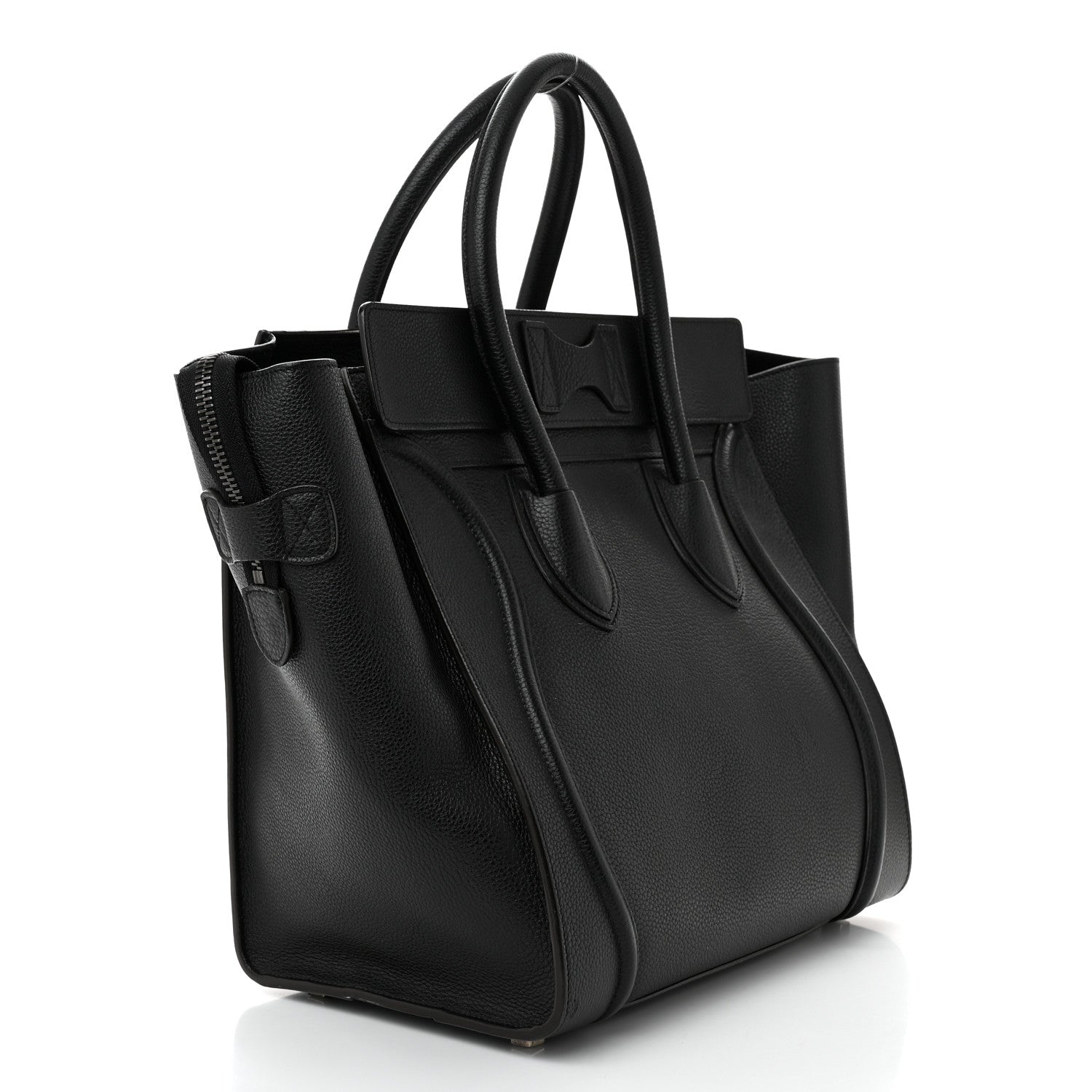 Celine Drummed Calfskin Mini Luggage Black 3 of 9