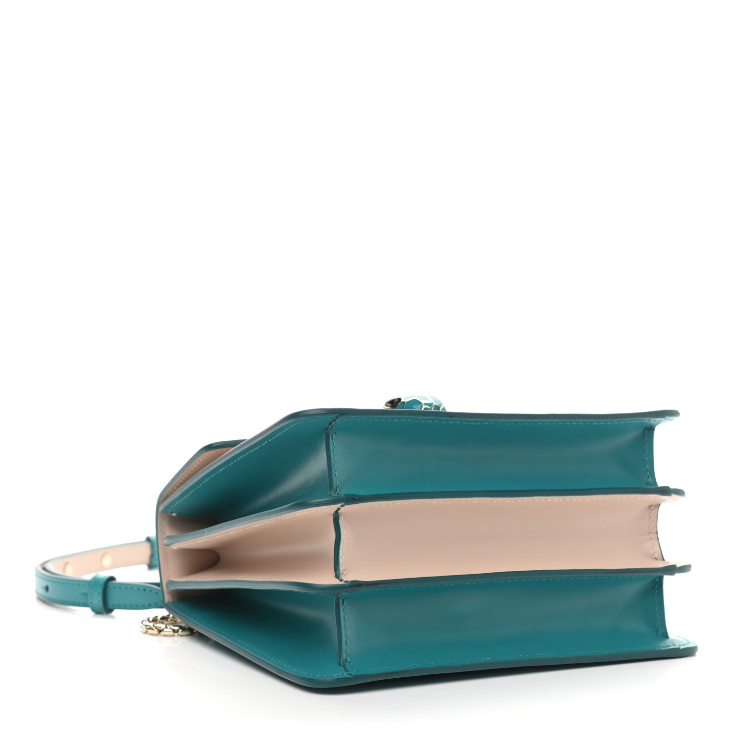Bulgari Calfskin Contrast Serpenti Forever Top Handle Tropical Turquoise Milky Opal 5 of 9