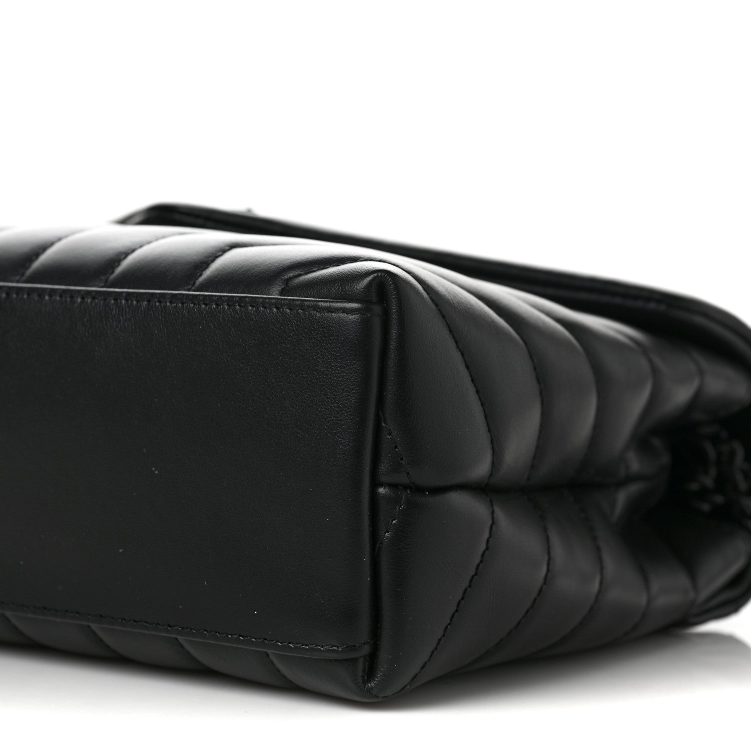 Saint Laurent Calfskin Y Quilted Monogram Small Loulou Chain Satchel Black 9 of 9