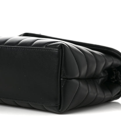 Saint Laurent Calfskin Y Quilted Monogram Small Loulou Chain Satchel Black 9 of 9