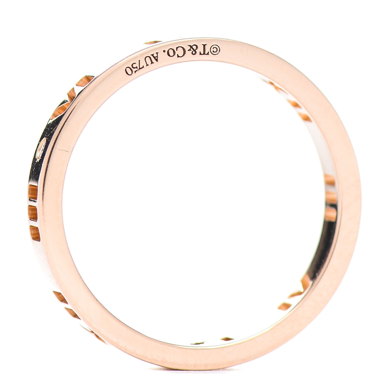 Tiffany 18K Rose Gold Diamond Atlas Pierced Ring 49 4.75 4 of 5