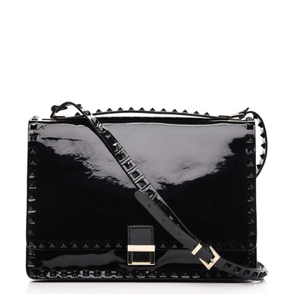 Valentino Garavani Patent Rockstud Shoulder Bag Black 1 of 5